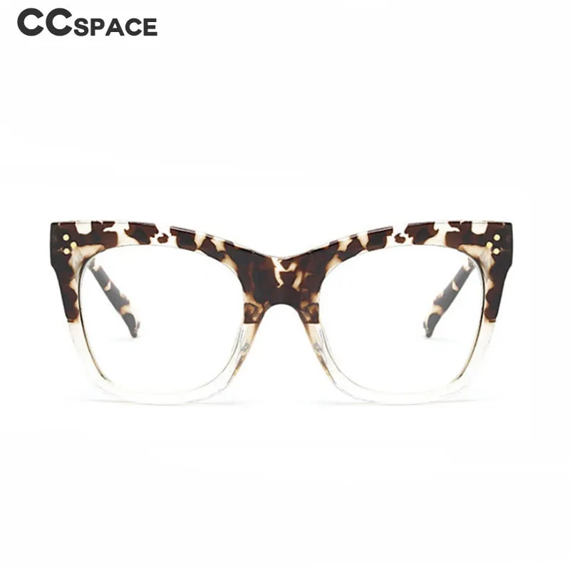 CCspace Unisex Full Rim Oversized Cat Eye Resin Alloy Frame Eyeglasses 49742