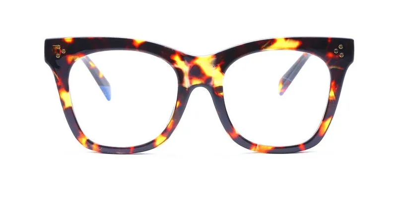 CCspace Unisex Full Rim Oversized Cat Eye Resin Alloy Frame Eyeglasses 49742