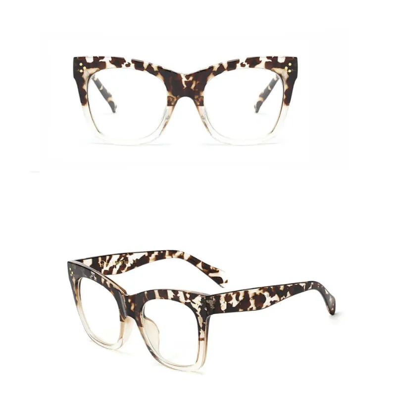CCspace Unisex Full Rim Oversized Cat Eye Resin Alloy Frame Eyeglasses 49742