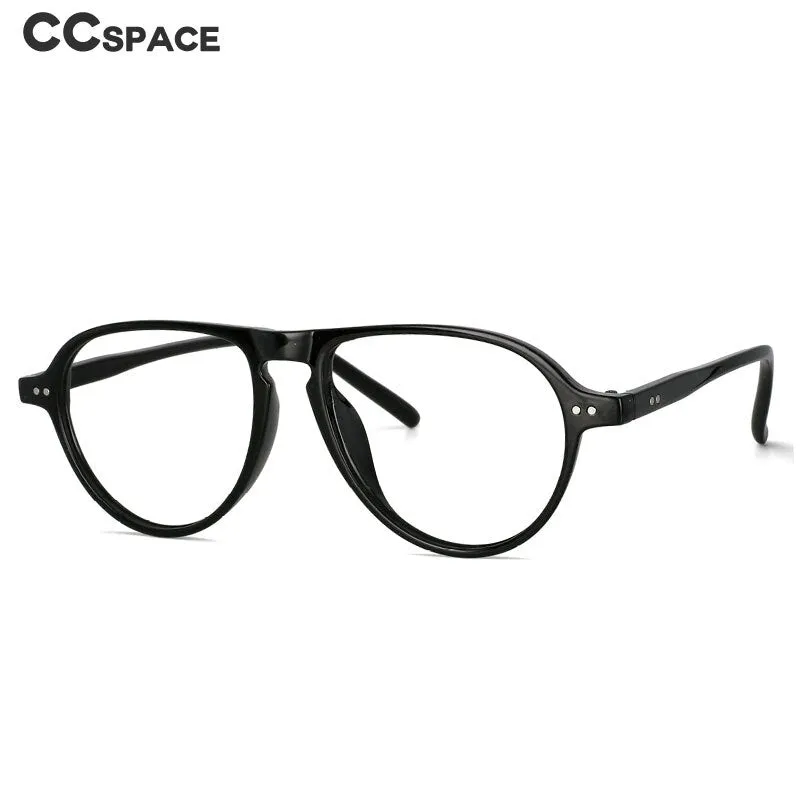 CCspace Unisex Full Rim Oversized Round Resin Frame Eyeglasses 53748