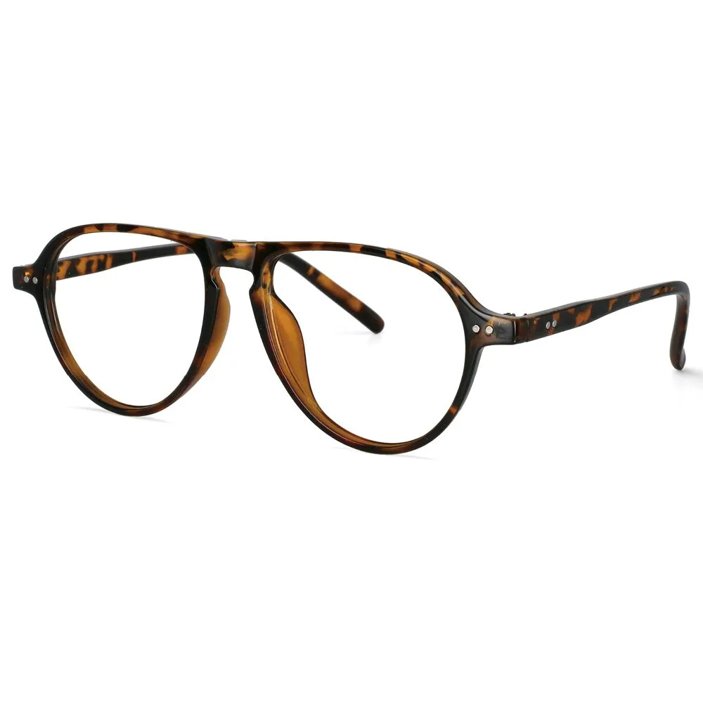 CCspace Unisex Full Rim Oversized Round Resin Frame Eyeglasses 53748