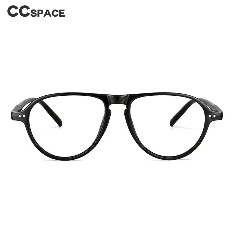 CCspace Unisex Full Rim Oversized Round Resin Frame Eyeglasses 53748