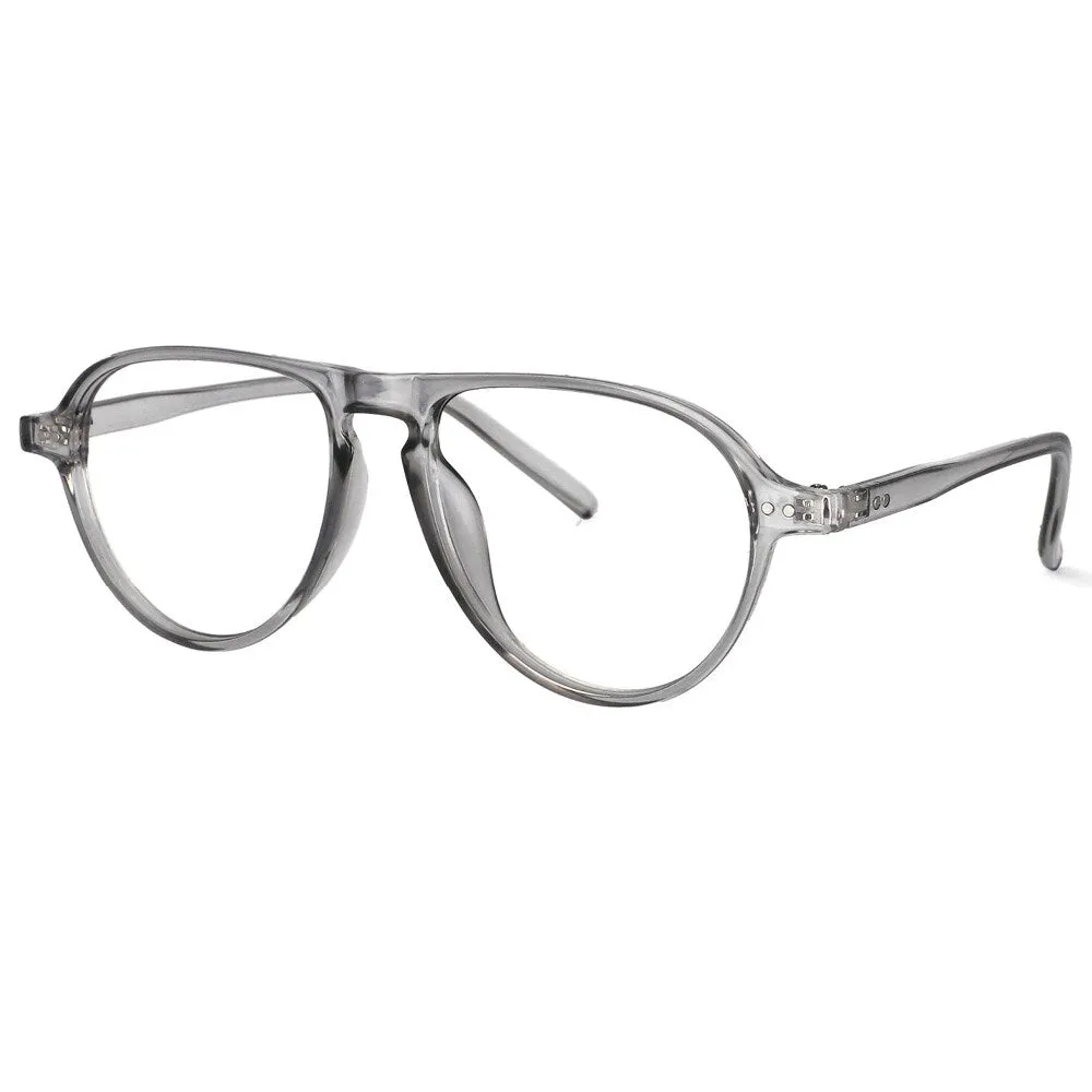 CCspace Unisex Full Rim Oversized Round Resin Frame Eyeglasses 53748