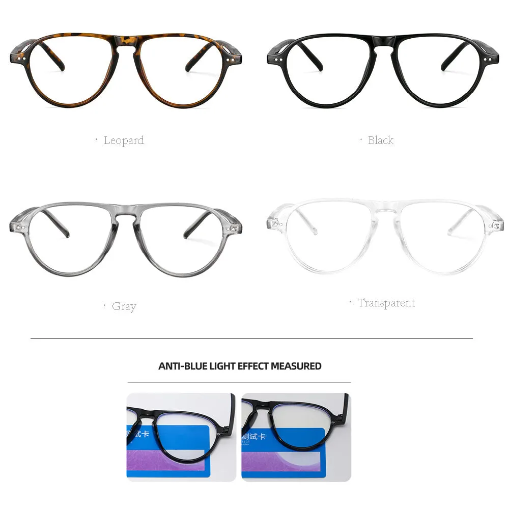 CCspace Unisex Full Rim Oversized Round Resin Frame Eyeglasses 53748