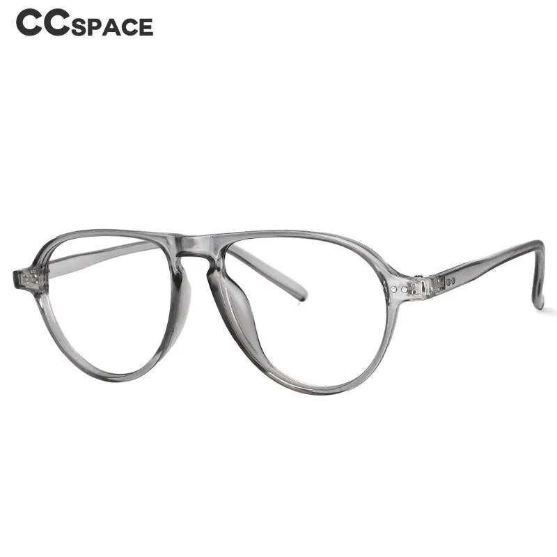 CCspace Unisex Full Rim Oversized Round Resin Frame Eyeglasses 53748