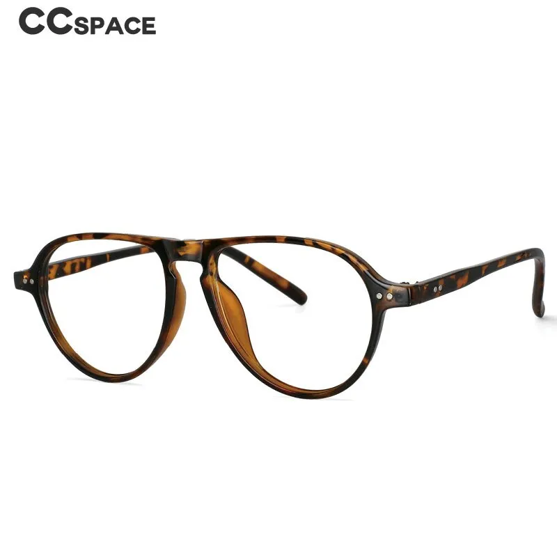 CCspace Unisex Full Rim Oversized Round Resin Frame Eyeglasses 53748