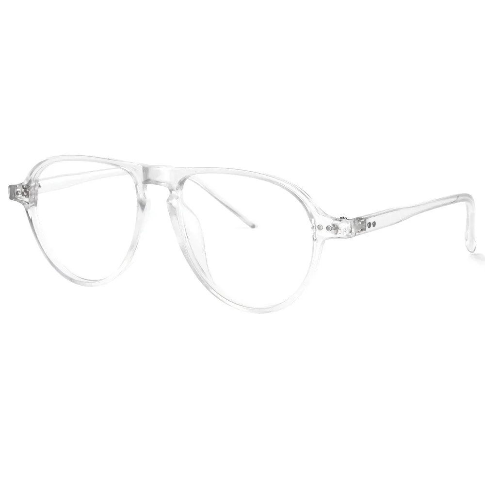 CCspace Unisex Full Rim Oversized Round Resin Frame Eyeglasses 53748