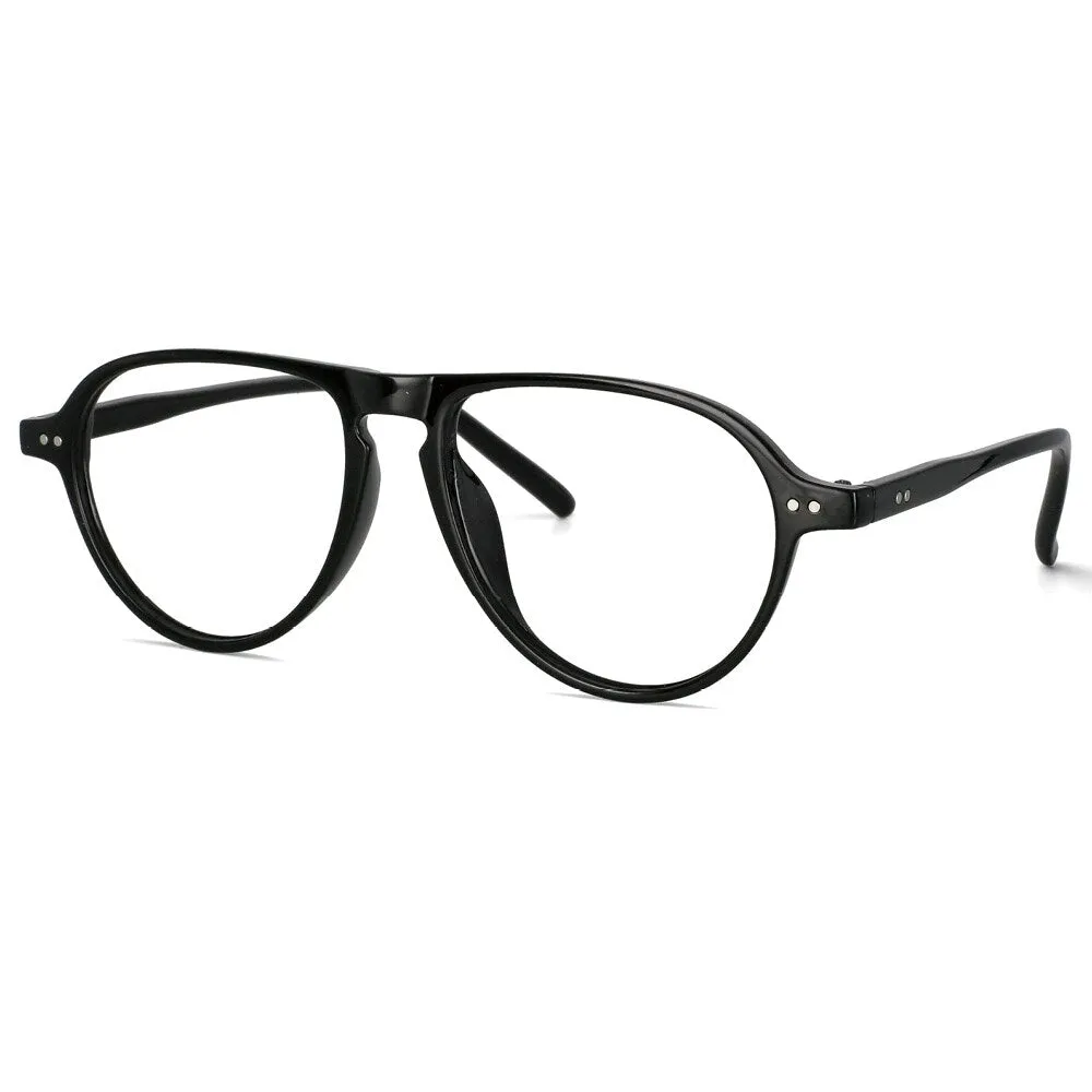 CCspace Unisex Full Rim Oversized Round Resin Frame Eyeglasses 53748