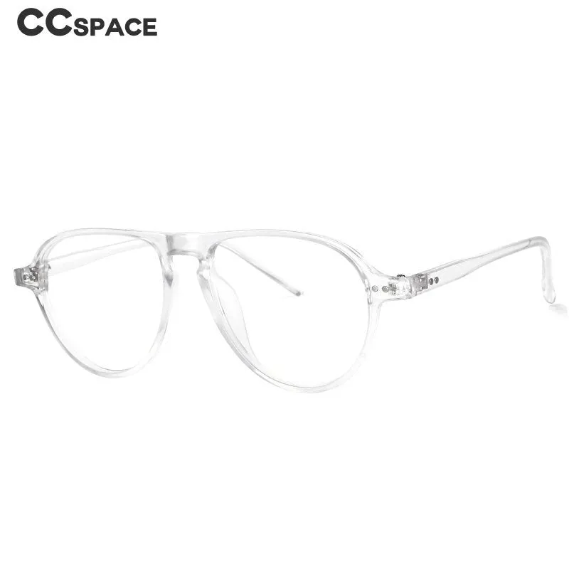 CCspace Unisex Full Rim Oversized Round Resin Frame Eyeglasses 53748
