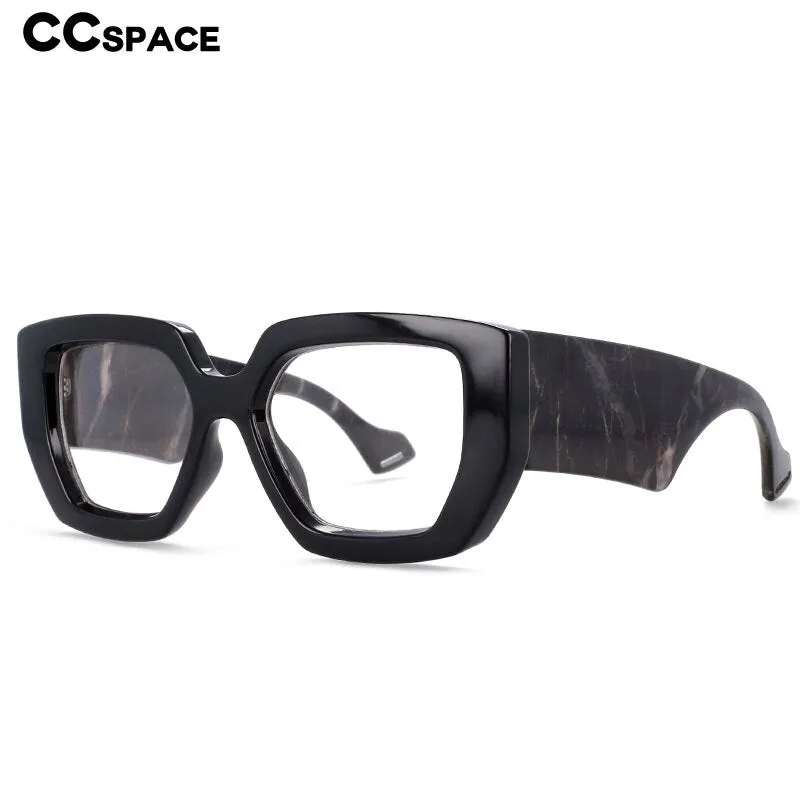 CCspace Unisex Full Rim Oversized Square Acetate Frame Eyeglasses 54035
