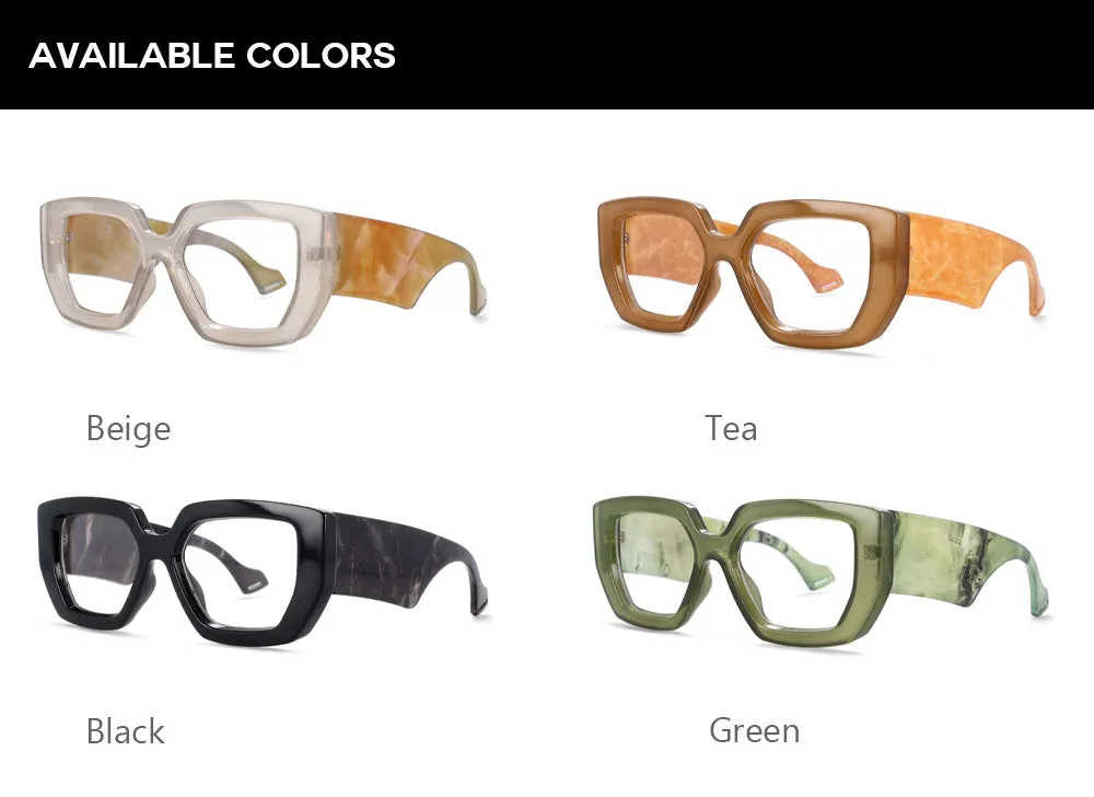 CCspace Unisex Full Rim Oversized Square Acetate Frame Eyeglasses 54035