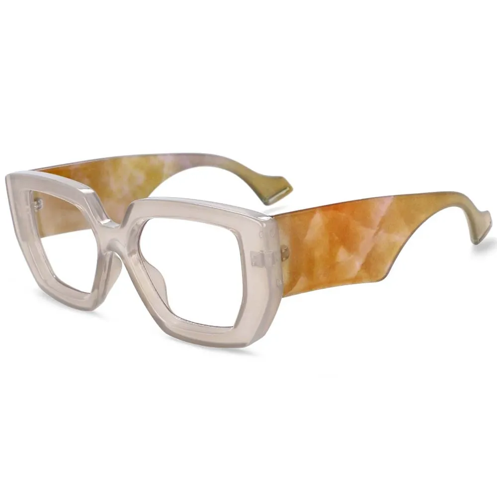 CCspace Unisex Full Rim Oversized Square Acetate Frame Eyeglasses 54035