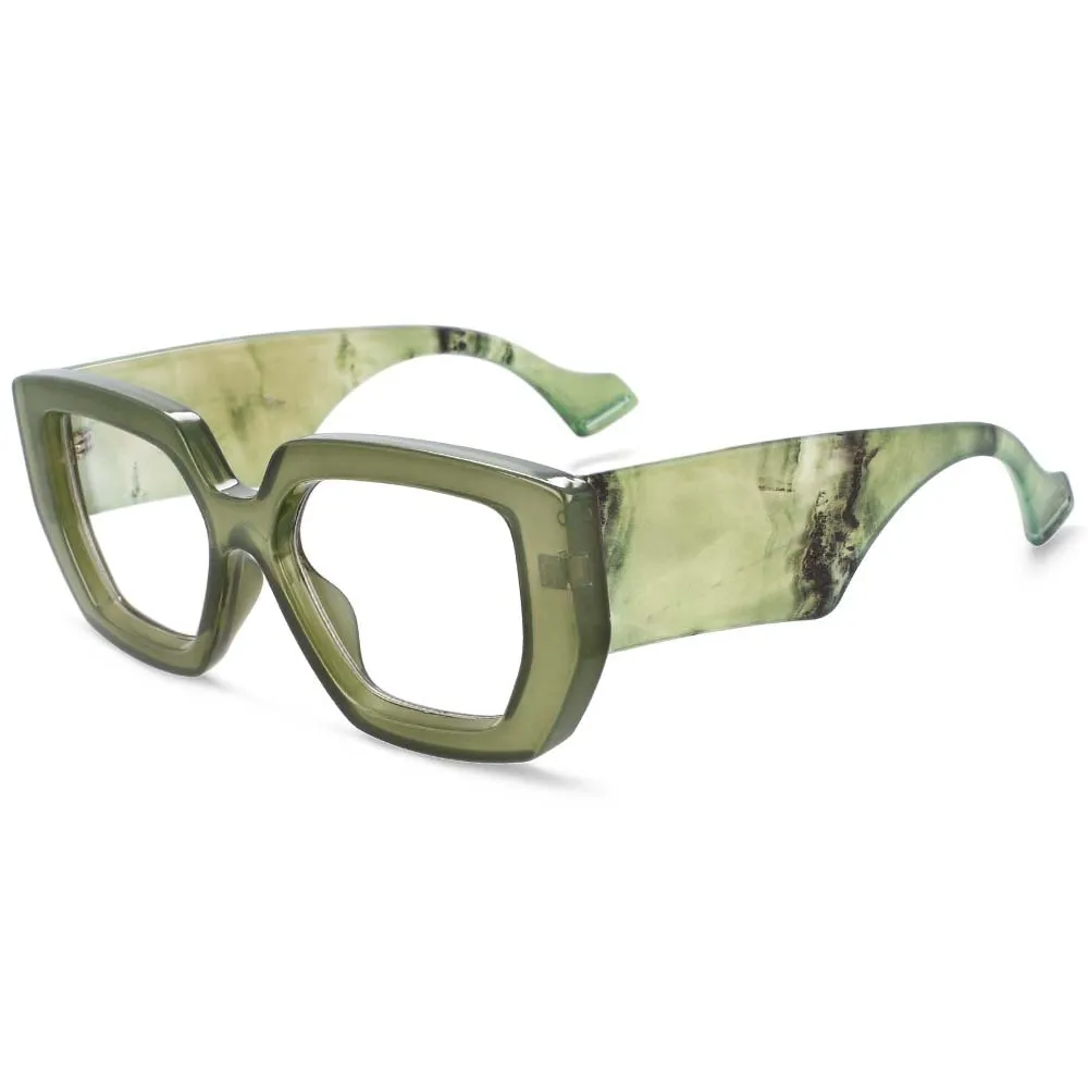 CCspace Unisex Full Rim Oversized Square Acetate Frame Eyeglasses 54035