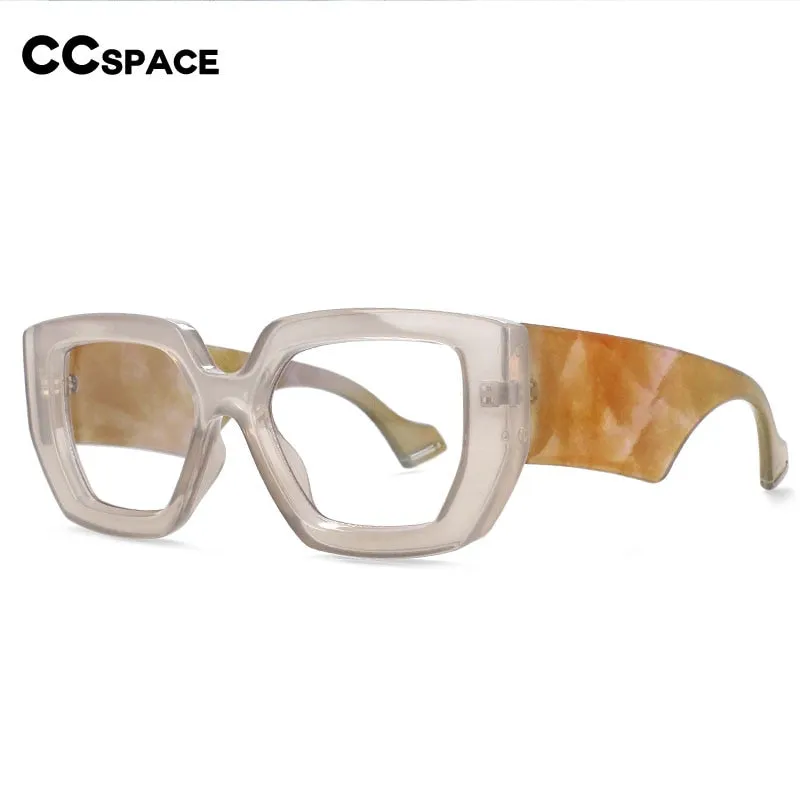 CCspace Unisex Full Rim Oversized Square Acetate Frame Eyeglasses 54035