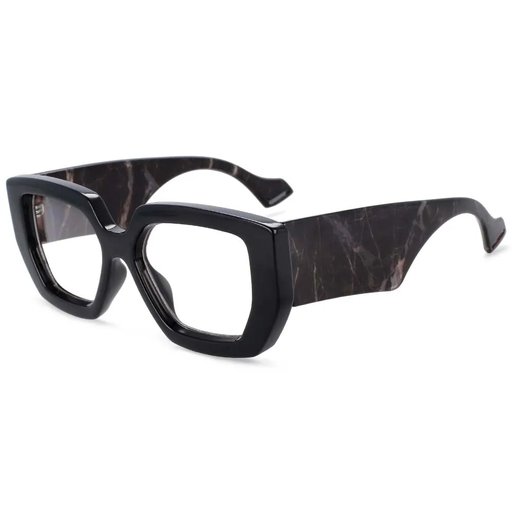 CCspace Unisex Full Rim Oversized Square Acetate Frame Eyeglasses 54035