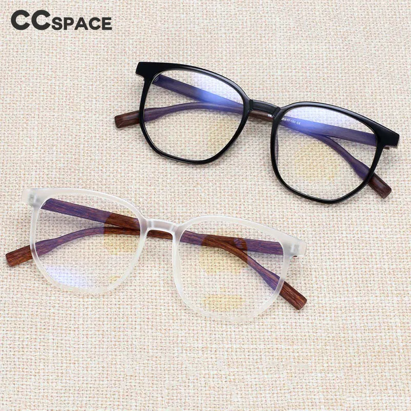 CCspace Unisex Full Rim Oversized Square Cat Eye Tr 90 Titanium Frame Eyeglasses 53976
