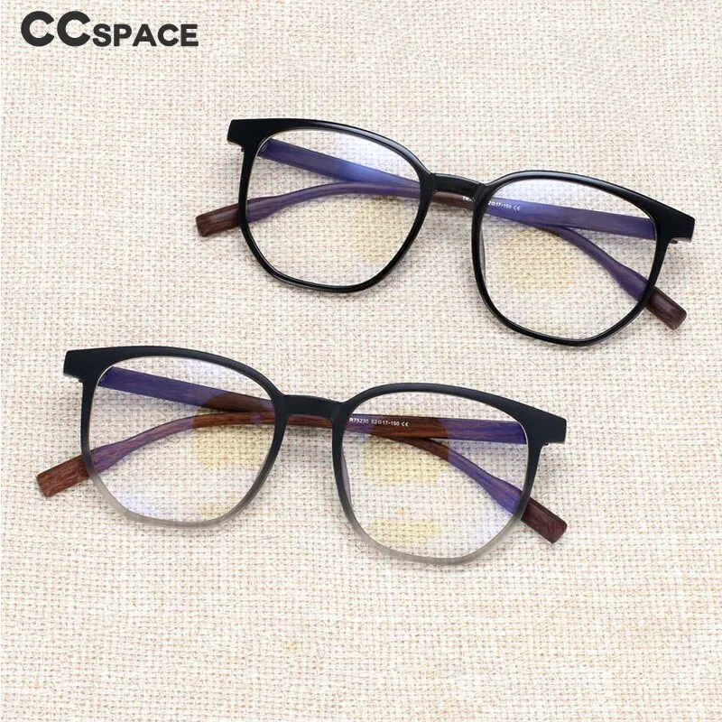 CCspace Unisex Full Rim Oversized Square Cat Eye Tr 90 Titanium Frame Eyeglasses 53976