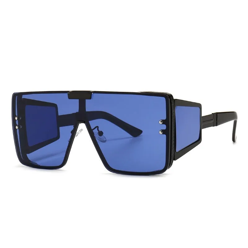 CCspace Unisex Full Rim Oversized Square One Lens Alloy Frame Sunglasses 46588