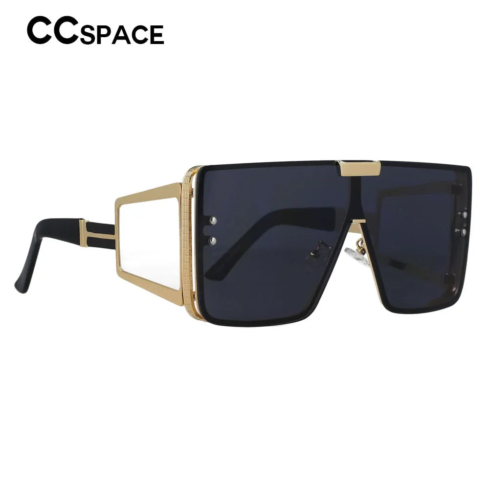 CCspace Unisex Full Rim Oversized Square One Lens Alloy Frame Sunglasses 46588