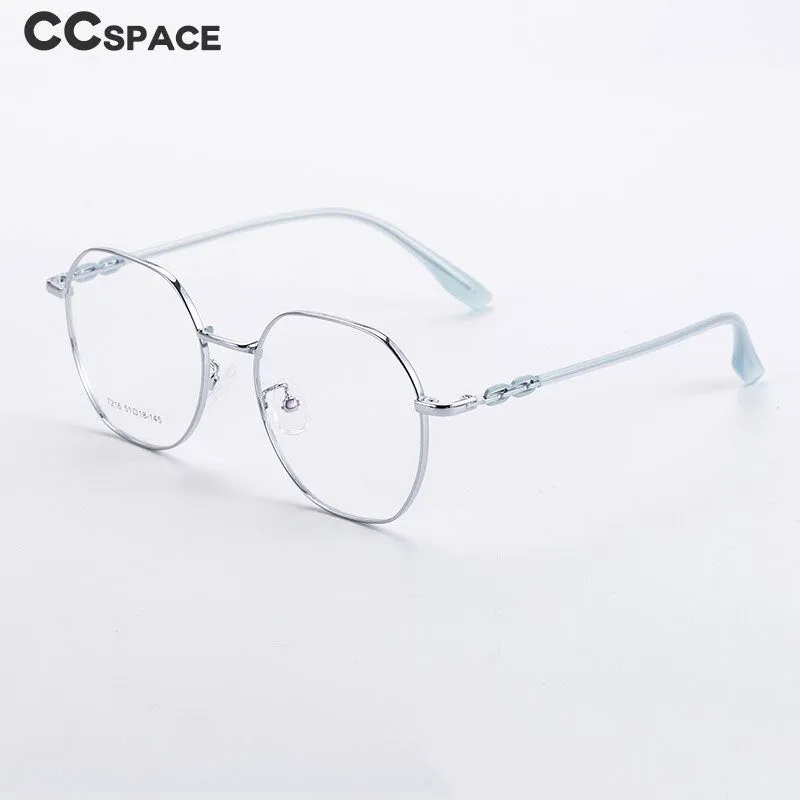CCspace Unisex Full Rim Polygon Alloy Eyeglasses 55714