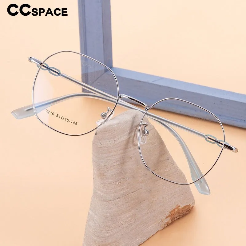 CCspace Unisex Full Rim Polygon Alloy Eyeglasses 55714