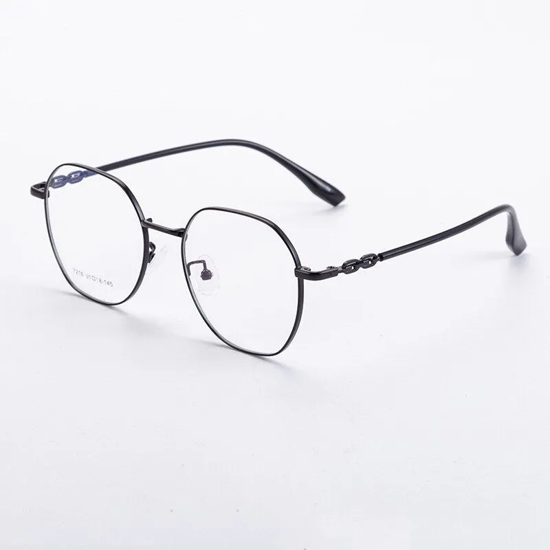 CCspace Unisex Full Rim Polygon Alloy Eyeglasses 55714