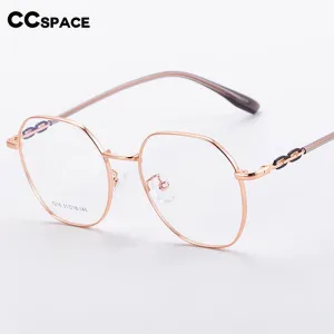 CCspace Unisex Full Rim Polygon Alloy Eyeglasses 55714
