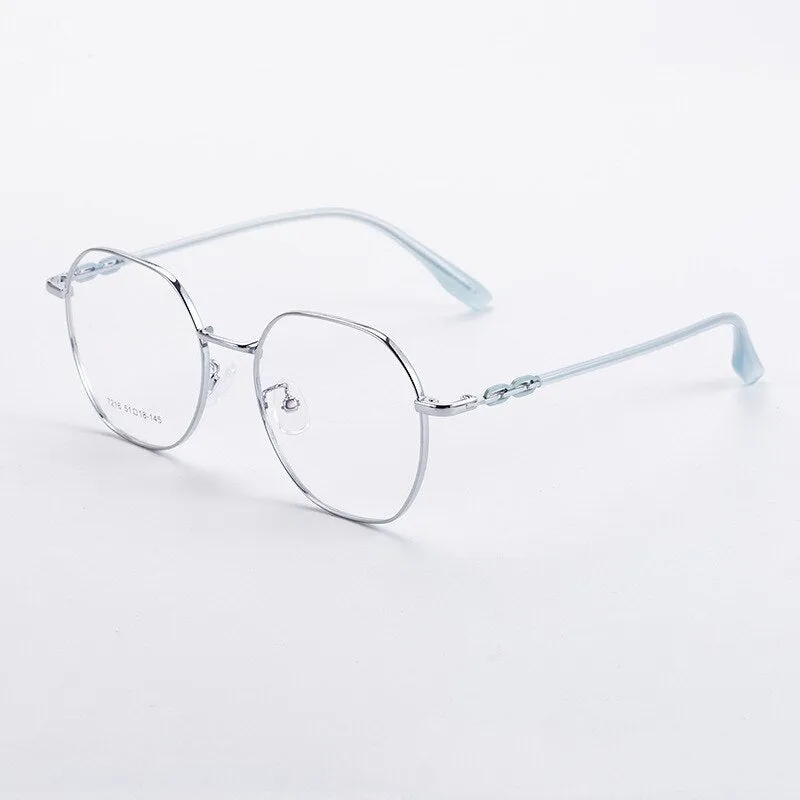 CCspace Unisex Full Rim Polygon Alloy Eyeglasses 55714