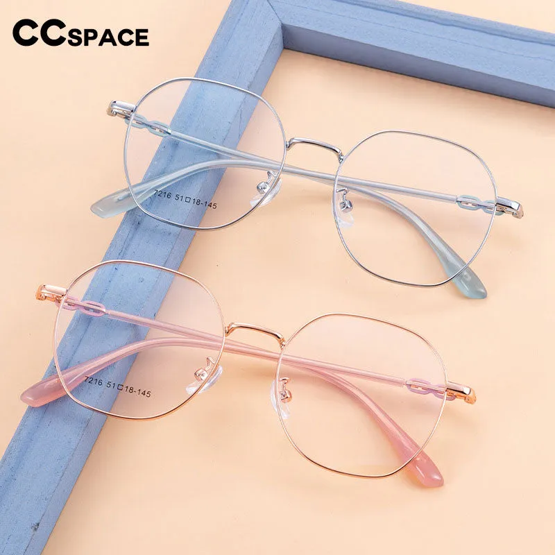 CCspace Unisex Full Rim Polygon Alloy Eyeglasses 55714