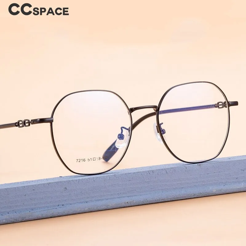 CCspace Unisex Full Rim Polygon Alloy Eyeglasses 55714