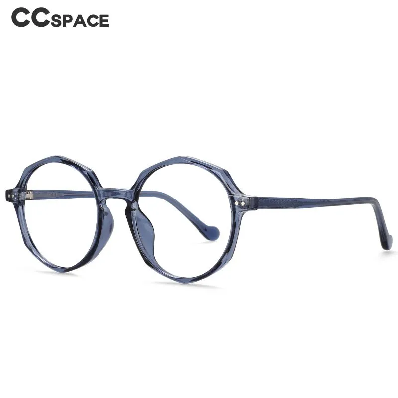CCspace Unisex Full Rim Polygon Round Acetate Tr 90 Eyeglasses 53168