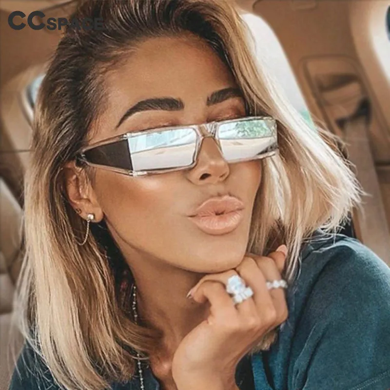 CCspace Unisex Full Rim Rectangle Resin Goggle Frame Sunglasses 46198