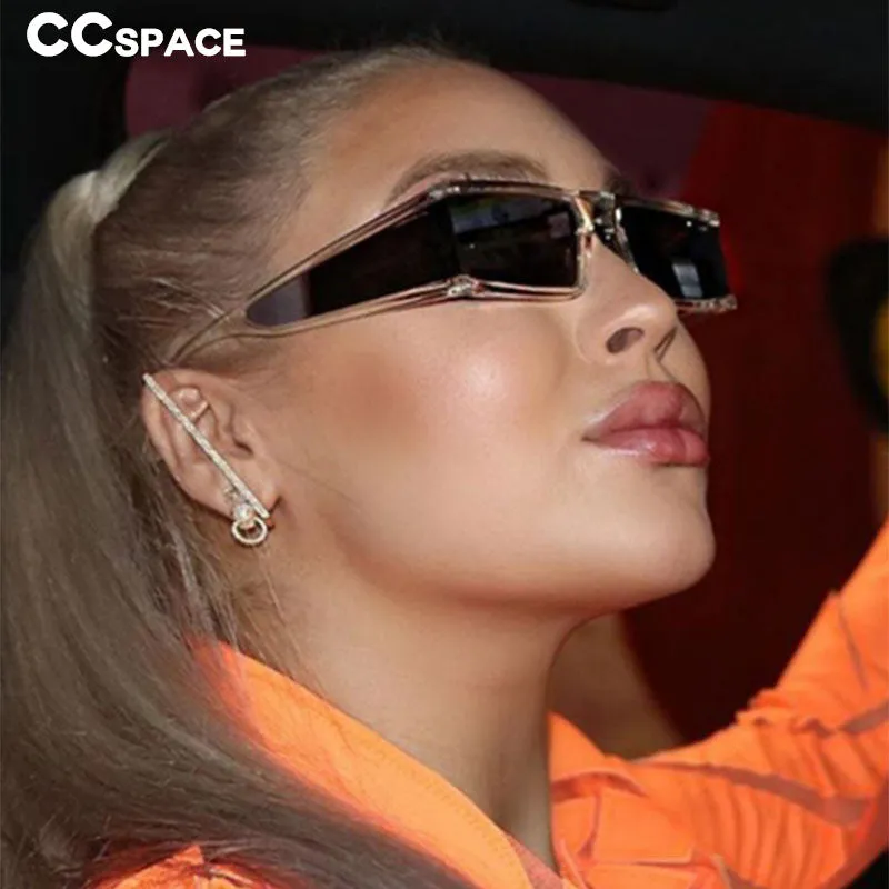 CCspace Unisex Full Rim Rectangle Resin Goggle Frame Sunglasses 46198