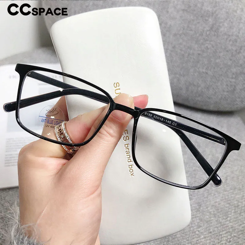 CCspace Unisex Full Rim Rectangle Square Tr 90 Titanium Eyeglasses 56335