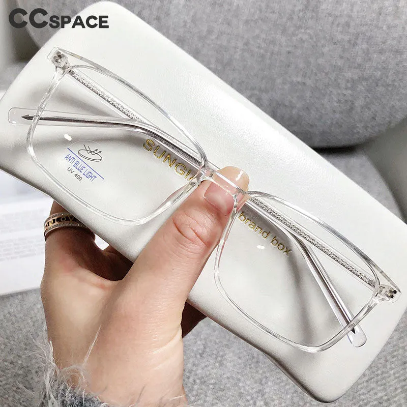 CCspace Unisex Full Rim Rectangle Square Tr 90 Titanium Eyeglasses 56335