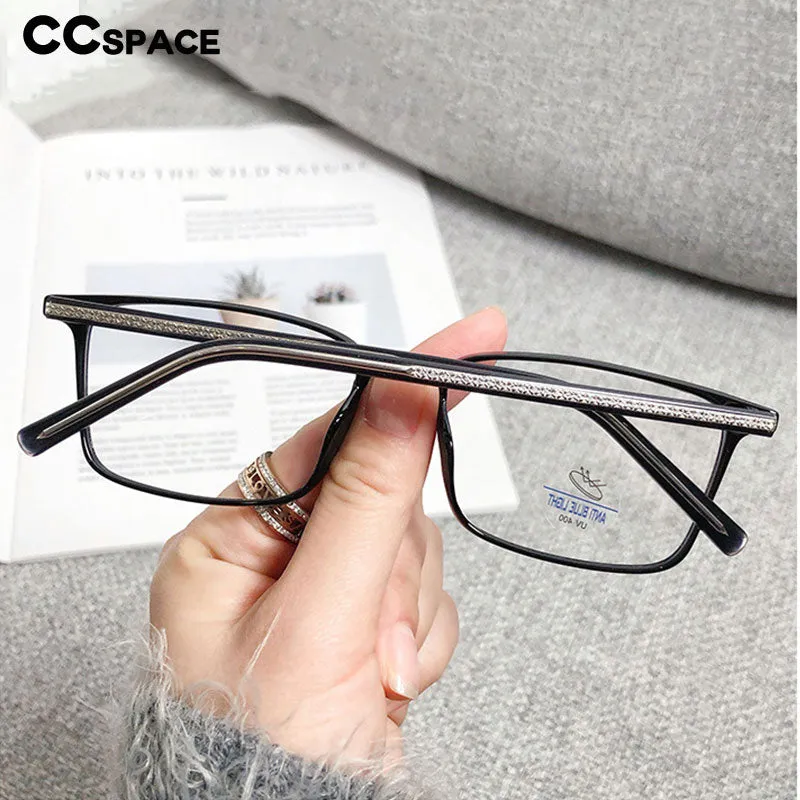 CCspace Unisex Full Rim Rectangle Square Tr 90 Titanium Eyeglasses 56335