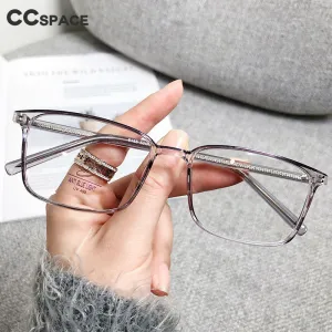 CCspace Unisex Full Rim Rectangle Square Tr 90 Titanium Eyeglasses 56335