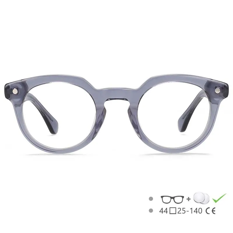 CCspace Unisex Full Rim Round Acetate Eyeglasses 55216