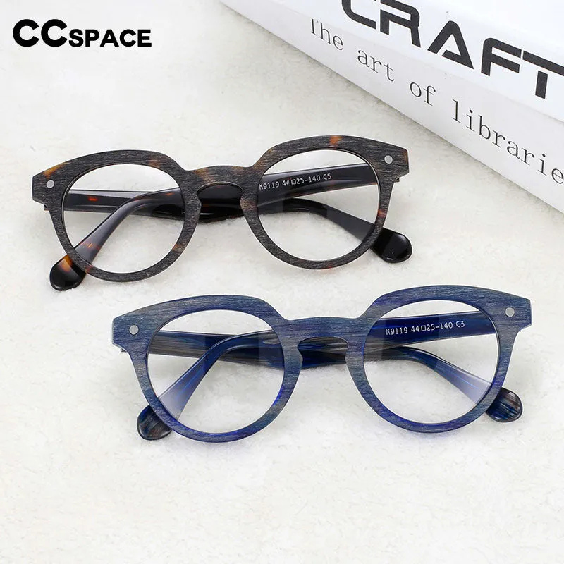 CCspace Unisex Full Rim Round Acetate Eyeglasses 55216