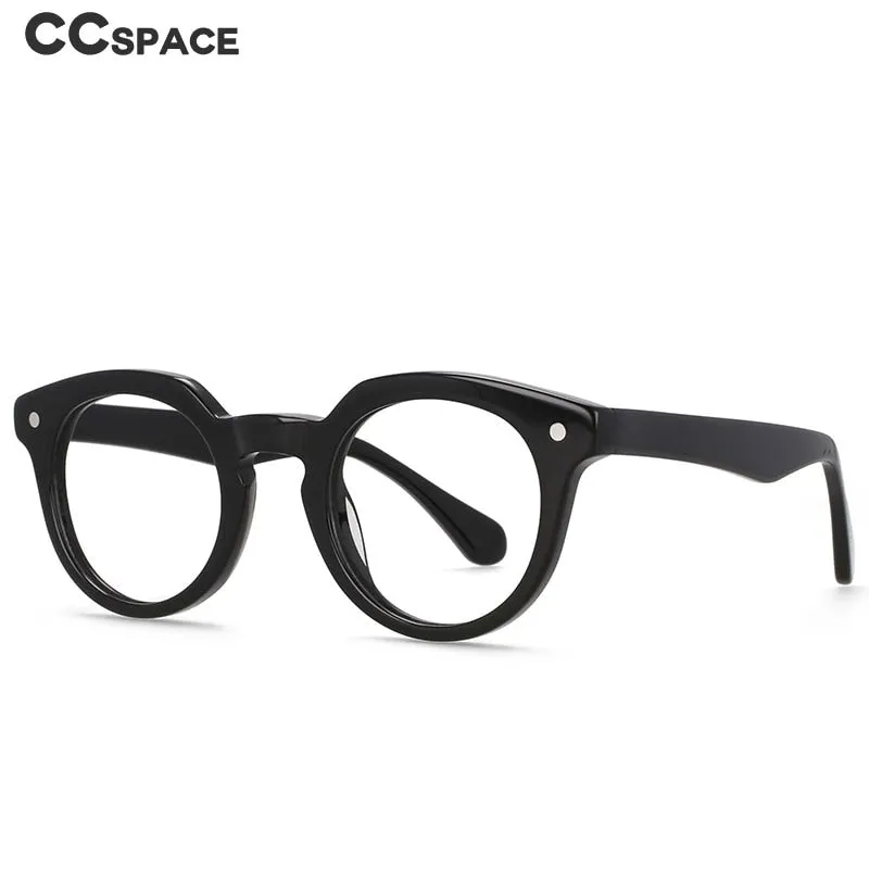 CCspace Unisex Full Rim Round Acetate Eyeglasses 55216