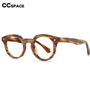 CCspace Unisex Full Rim Round Acetate Eyeglasses 55216