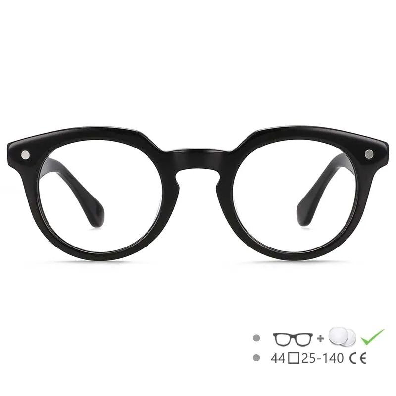 CCspace Unisex Full Rim Round Acetate Eyeglasses 55216