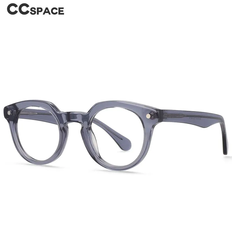 CCspace Unisex Full Rim Round Acetate Eyeglasses 55216