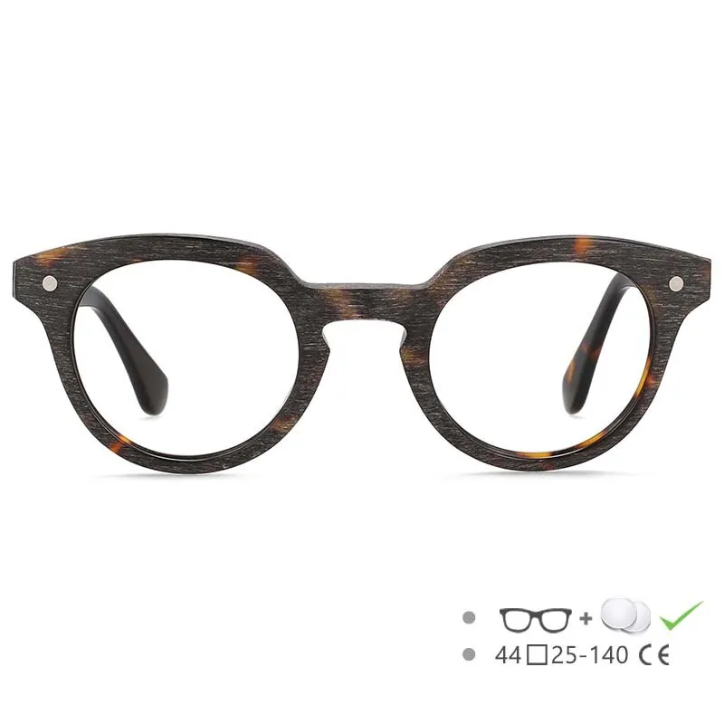 CCspace Unisex Full Rim Round Acetate Eyeglasses 55216
