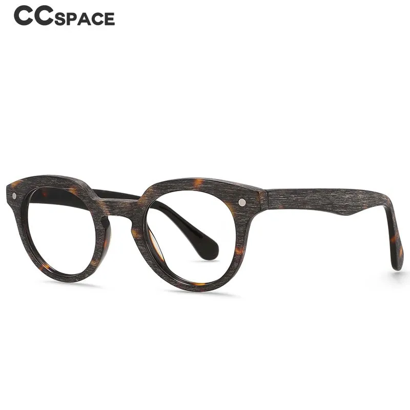 CCspace Unisex Full Rim Round Acetate Eyeglasses 55216