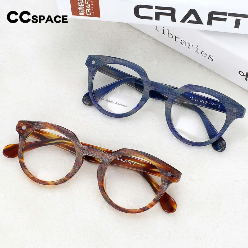 CCspace Unisex Full Rim Round Acetate Eyeglasses 55216