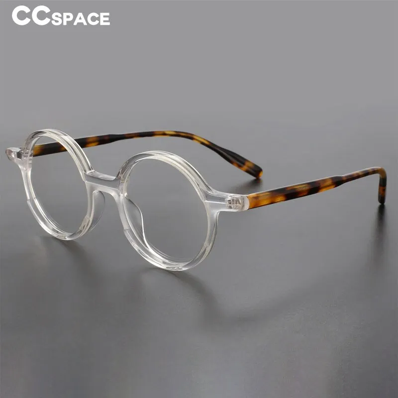 CCspace Unisex Full Rim Round Acetate Eyeglasses 56056