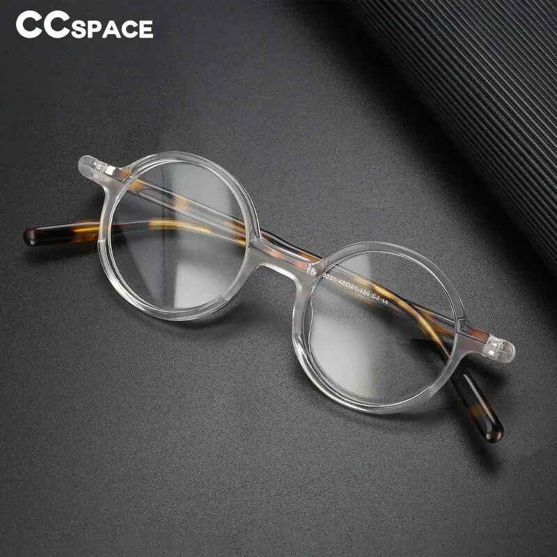 CCspace Unisex Full Rim Round Acetate Eyeglasses 56056