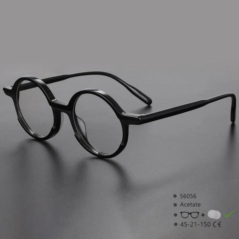 CCspace Unisex Full Rim Round Acetate Eyeglasses 56056