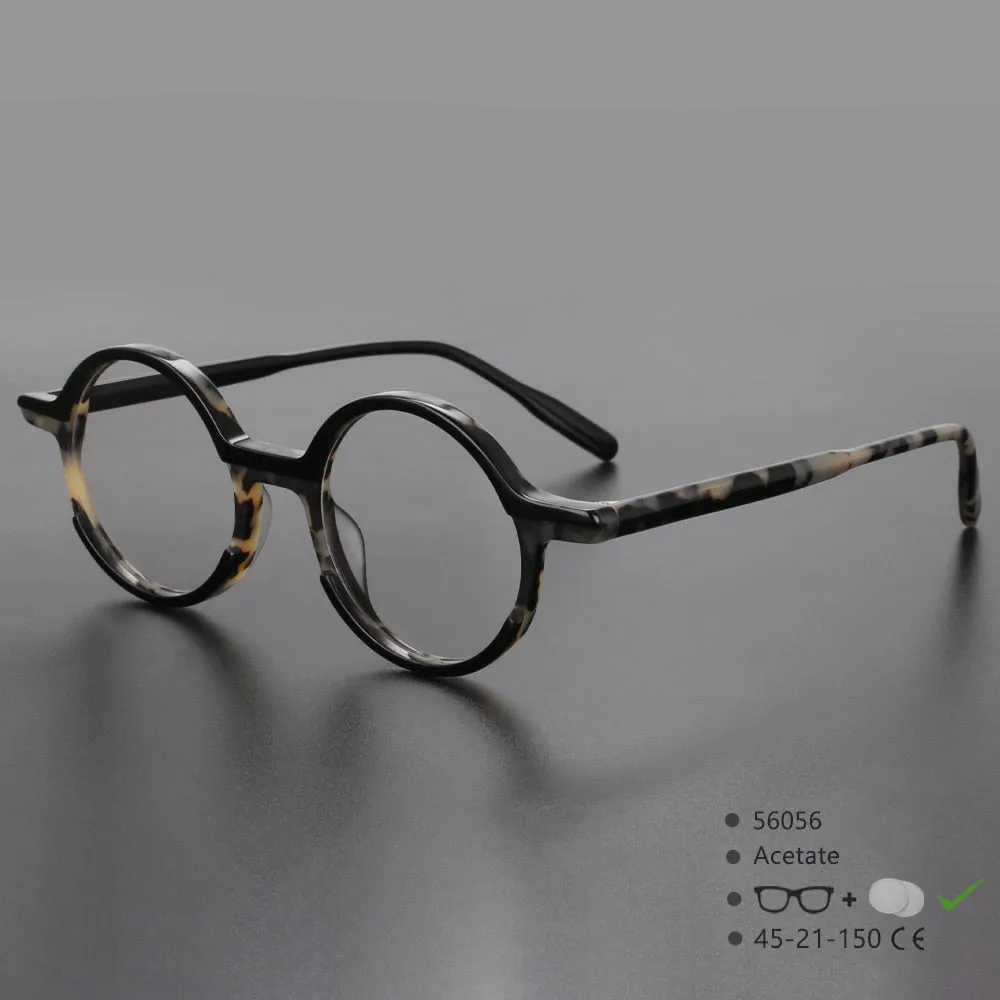 CCspace Unisex Full Rim Round Acetate Eyeglasses 56056